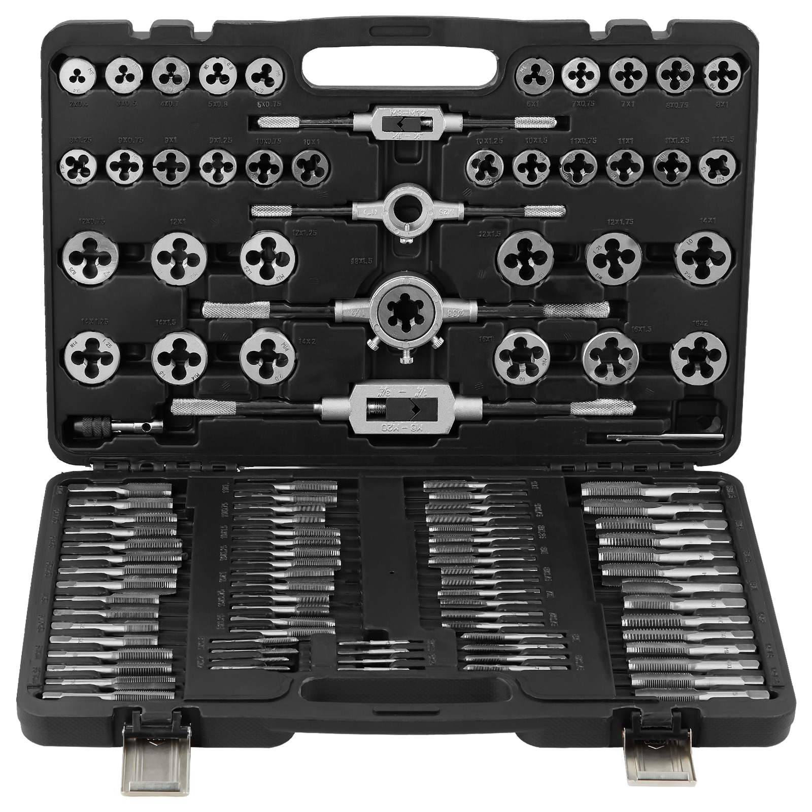110-piece Tap And Die Set Metric Threading Tool Kit With Case_voghion.com